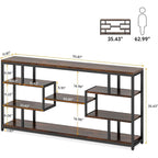 70.87 Console Table Sofa Table with 5-Tier Open Storage Shelves