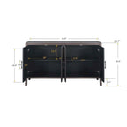 Accent Cabinet 4 Door Wooden Twill Sideboard Storage Cabinet