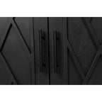 Accent Cabinet 4 Door Wooden Twill Sideboard Storage Cabinet