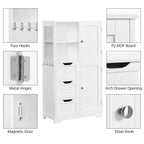 Bathroom Storage Cabinet With Open Compartments Freestanding Floor Cabinet, White - N/A