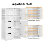 Bathroom Storage Cabinet With Open Compartments Freestanding Floor Cabinet, White - N/A
