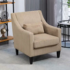 HOMEFUN Corduroy Upholstered Mid-Century Modern Wood Frame Armchair for Living Room