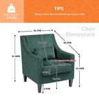 HOMEFUN Corduroy Upholstered Mid-Century Modern Wood Frame Armchair for Living Room