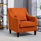 HOMEFUN Corduroy Upholstered Mid-Century Modern Wood Frame Armchair for Living Room