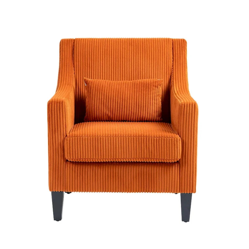 HOMEFUN Corduroy Upholstered Mid-Century Modern Wood Frame Armchair for Living Room