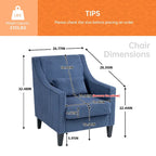 HOMEFUN Corduroy Upholstered Mid-Century Modern Wood Frame Armchair for Living Room