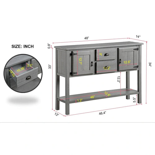 48 Sideboard Console Table with 2 Drawers - N/A