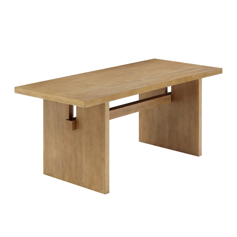 Modern style six-person dining table, small rectangular table, solid wood legs.