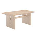 Modern style six-person dining table, small rectangular table, solid wood legs.