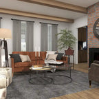 Wooden Nesting Living Room Coffee Table with Clear Glass Top - Set of 2 Gray - Roche River Decor