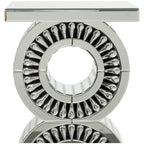 Glass Mirrored Side End Accent Table with Crystal Embellishment - Silver - Roche River Decor