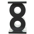 Glass Mirrored Side End Accent Table with Crystal Embellishment - Silver - Roche River Decor