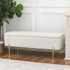 Storage Ottoman Bench 47 Inches Upholstered Bed End Bench