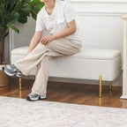 Storage Ottoman Bench 47 Inches Upholstered Bed End Bench