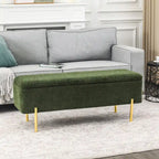 Storage Ottoman Bench 47 Inches Upholstered Bed End Bench