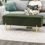 Storage Ottoman Bench 47 Inches Upholstered Bed End Bench
