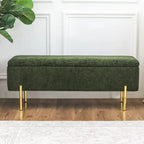 Storage Ottoman Bench 47 Inches Upholstered Bed End Bench