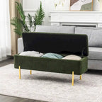 Storage Ottoman Bench 47 Inches Upholstered Bed End Bench
