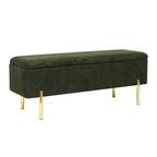 Storage Ottoman Bench 47 Inches Upholstered Bed End Bench