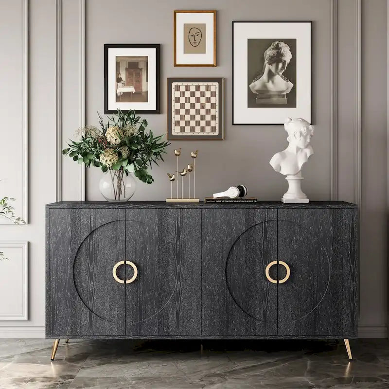59.84W 4 Door Wooden Cabinet Sideboard Buffet - N/A